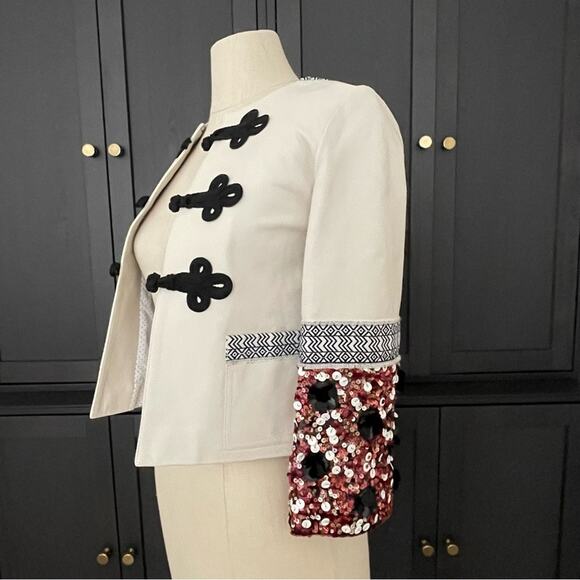 Nomadi Deluxe Artisan Leather Sequin Jacket XS New Boho  Sequins - Picture 3 of 14